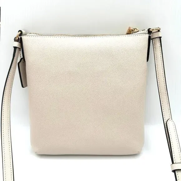 Coach Mini Rowan File Bag Crossbody Purse in Chalk White Leather CE871